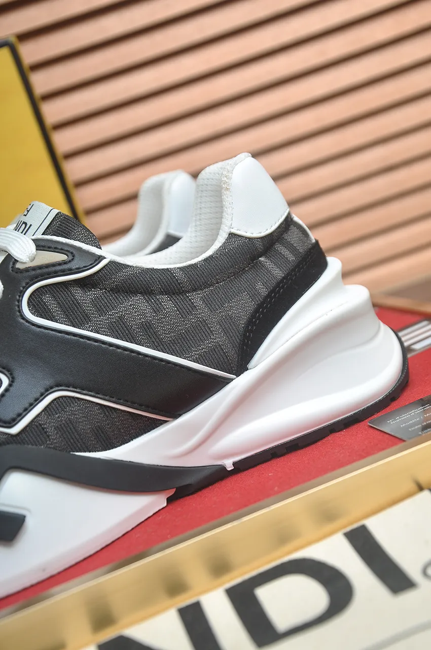 Men's shoes 💰600💶 [Fendi] The latest casual sports shoes 🔥 Many 💑 stars have the same style FD match. The original version is a one-to-one replica. Designer Kim Jones's first fendi match and Donkey brand Trainer basketball sneakers. Material: Original silk mesh. Lining: Breathable mesh. Packaging: Original 1:1 matching high-end packaging. Size: 38-45 (45 is custom-made and cannot be returned or exchanged)